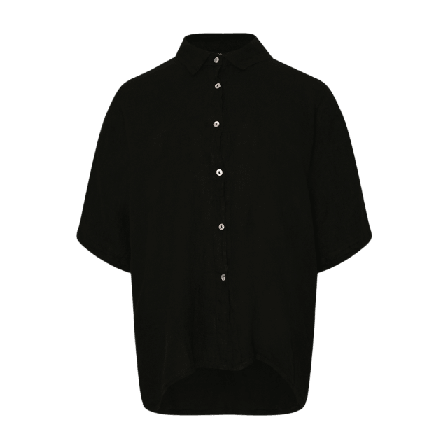 Tiffany Abbi, Shirt, Linen - Black Blusar Dam Svart L-XL