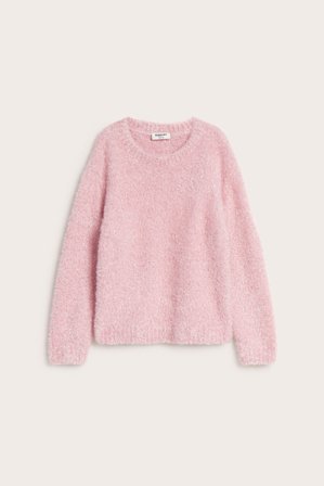 Kappahl | Sweter z dzianiny, z brokatem | Jasnoróżowy