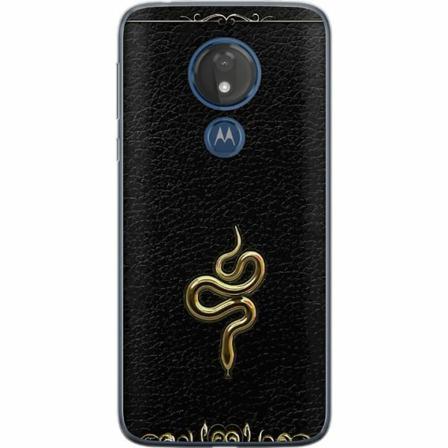 Motorola Moto G7 Power Genomskinligt Skal Guld Orm