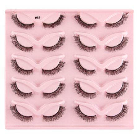 Halvfransar Naturligt utseende Wispy Cat-Eye Ögonfransar 3D lösögonfransar Fluffy-Soft 10 Par Faux Mink Fake Lashes Sets