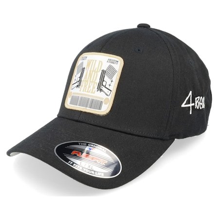4REAL - Black flexfit Czapka Z Daszkiem - Wild And Free Patch Black Flexfit @ Hatstore