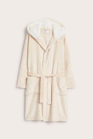 Kappahl | Morgonrock i fleece | Ljusbeige