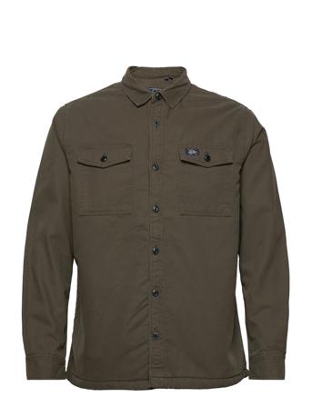 Vintage Borg Lined Miller Skjorte Uformell Grønn Superdry