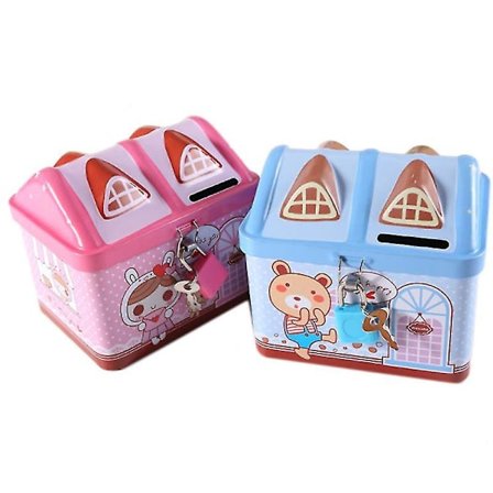 Tecknat hus med lås Spargris Skiss Studentbyte