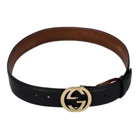 Gucci Vintage, Pre-owned Leather belts Zwart, Dames, Maat:ONE Size,leer