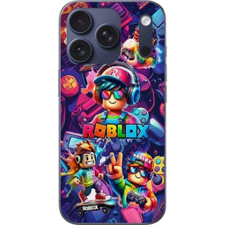Kompatibel Mobilcover til Apple Apple iPhone 17 Pro Farverig Roblox gaming gruppe med hovedtelefoner, controllere og neonfarver perfekt til børn og g