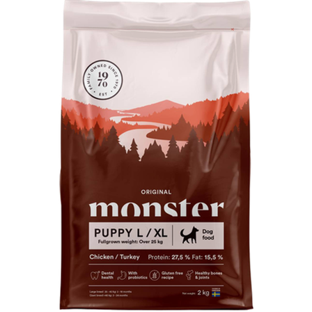 Monster Pet Food - Dog Original Puppy L/XL Kylling/kalkun 17 kg - Hund - Hundefôr & hundemat - Tørrfôr for hund - ZOO.no