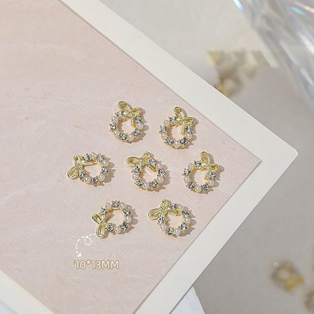 10ST 3D Nail Art Nail Smycken GULD