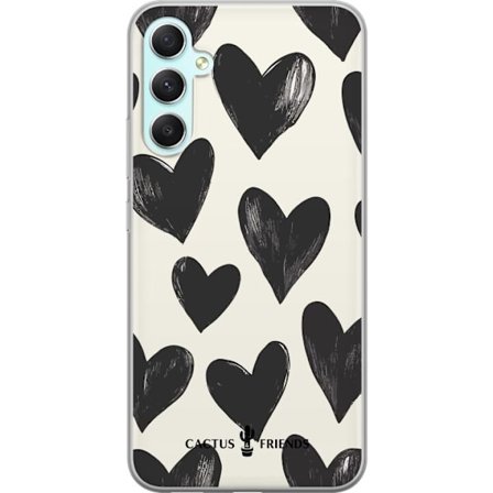 Kompatibelt Mobildeksel til Samsung Samsung Galaxy A34 Cactus and Friends - Bold Black Love Pattern