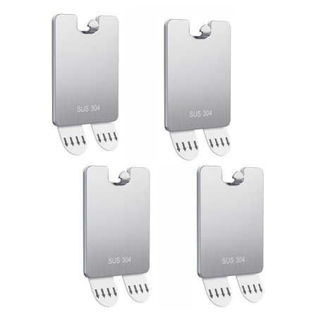 4 stk. metallbilderammer, rustfrie sporløse bildeoppheng uten spiker Ingen hull Ikke-destruktivt selvklebende veggkroker for oppheng av bilder