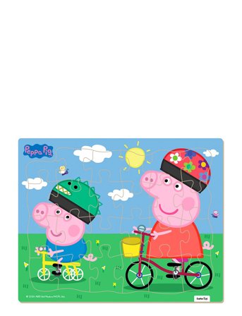 Barbo Toys | Peppa Pig Frame Cardboard Puzzle - Biking | ONE SIZE