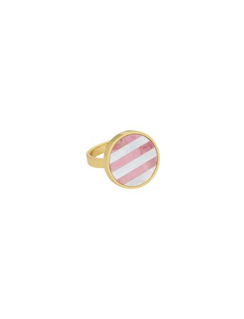Gemst Lollipop Ring 17Mm Pink Design Letters