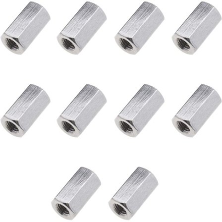 10 stk. Hex Stud Connector Sæt M5x8x10mm Lige Forlængelse Th,ZQKLA