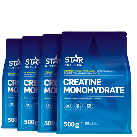 Kreatinmonohydrat Star Nutrition 4 x Kreatin Monohydrat 500 g - Bodyman.dk