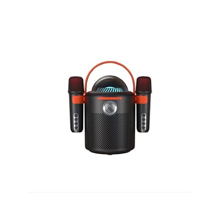 Karaokemaskin Ett klick för att ta bort originalljud Bärbar Bluetooth-karaokehøgtalare med två trådlösa mikrofoner Effekter YEMAESRE