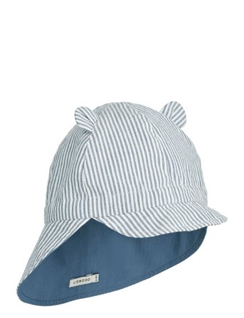 Liewood | Gorm Reversible Seersucker Sun Hat With Ears | 9-12M