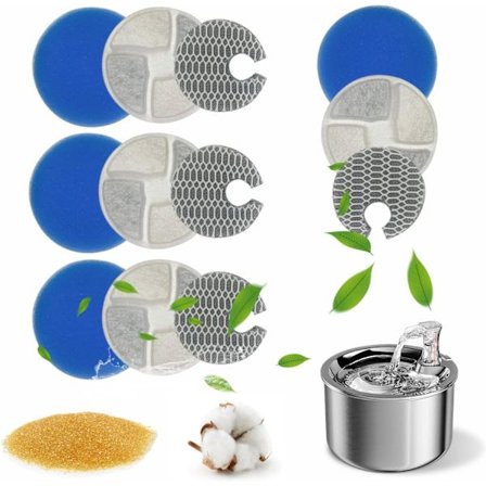 4 sæt kattefontænefiltre, erstatning for kattefontænefiltre, kattefontæne multiple filter