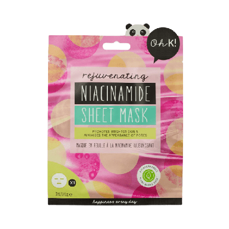 Oh K Rejuvenating Niacinamide Sheet Mask Ansiktsmask & peeling Unisex Rosa 34G