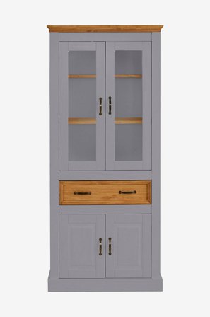 Loft24 - Vitrinskåp Selma 2 Dörrar + 2 Dörrar - Grå - Skåp - Från Homeroom