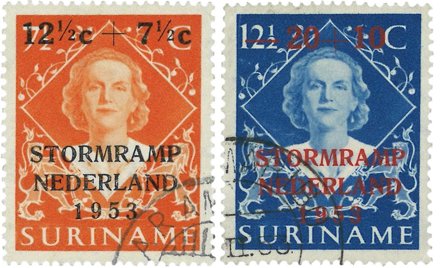 Suriname 1953 - NVPH 295/96 - Stemplet