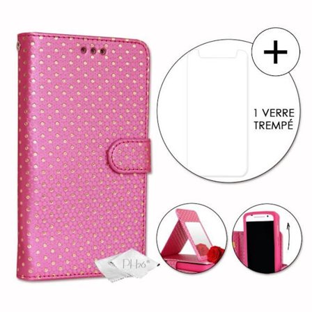 Husse folio - PH26 - Guld - Ekologisk läder - Korthållare - Inbyggd spegel