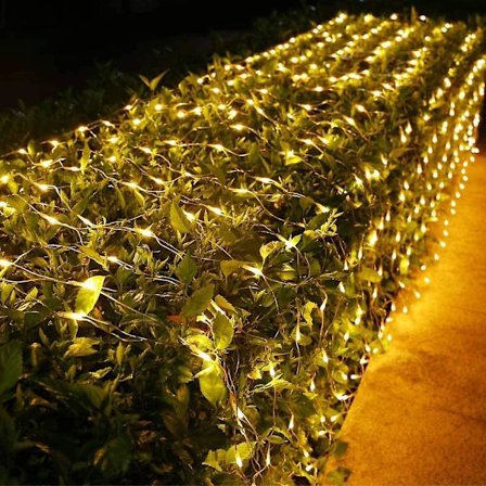 Led Fe-lys Udendørs 320 Leds Fe-lys Net Lys Gardin Varm Hvid 8 Tilstande Jul