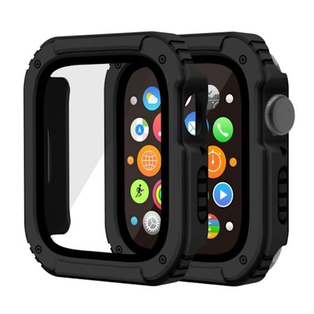 Apple Watch Series 6 44mm etc. case with a screen protector - Black