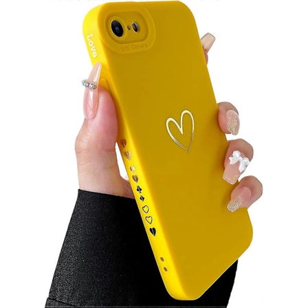 Kompatibel med iPhone SE 2022 Skal, iPhone SE 2020 Skal, iPhone 7/8 Skal Lyxigt Guldhjärta Mönster Mjukt Silikon Stötsäkert Skal för Kvinnor Flickor 