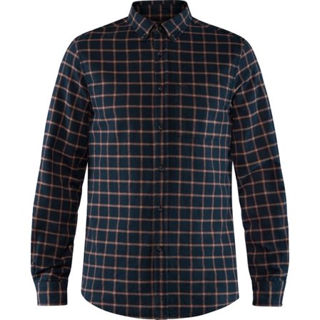 Fjällräven Men's Övik Flannel Shirt in Dark Navy | Size: Large, Organic Cotton