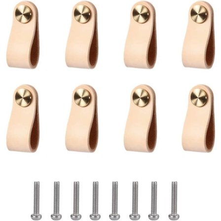 IC Läderhandtag 8 delar Läderskåp Handtag Skåp