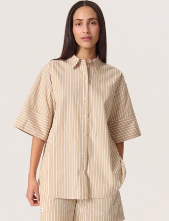Soaked in Luxury Slkaily Shirt Ss - Beige - XL