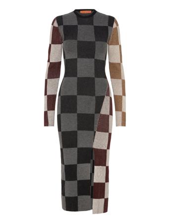 Midi Fitted Dress, 2279 Light Rib Polvipituinen Mekko Multi/patterned STINE GOYA