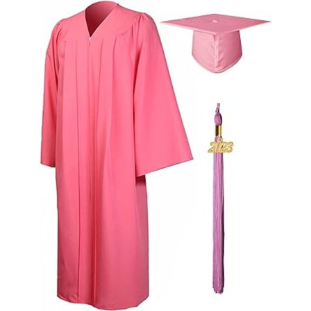 Rose Royal University Graduation Gown og Graduation Hat til Voksne