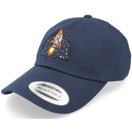 Abducted - Blå unconstructed Keps - Spacecraft And Stars Navy Dad Cap @ Hatstore