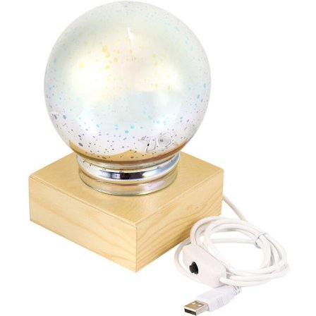 Trefarget 3D magisk lysprojektor ball 3D lampe USB strømkilde soverom nattbord nattlys feststjerne atmosfære nattlys bordlampe