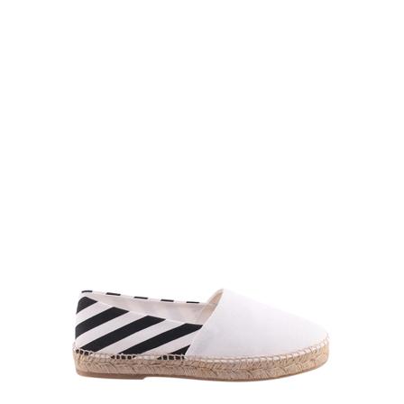 Off White, Espadrilles Owib 009S22Fab 001 Wit, Dames, Maat:38 EU,Canvas