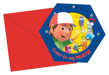 Handy Manny Invitasjoner med røde konvolutter