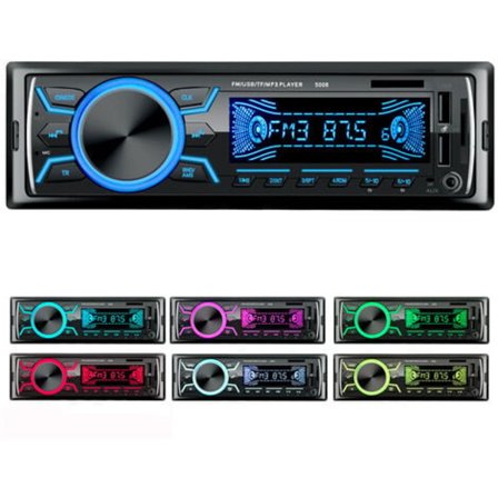 Bilradio Bluetooth Bilstereo, 1Din Bilradio, 4x60W Bilradio 7 Farver FM Stereo Radio USB/SD/AUX/EQ/MP3-afspiller bilradio Pioneer PL