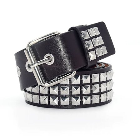 Dam Bälte Punk Hårdvara Jeans Bälte Kvadrat Pärlor Nitar Bälte Svart