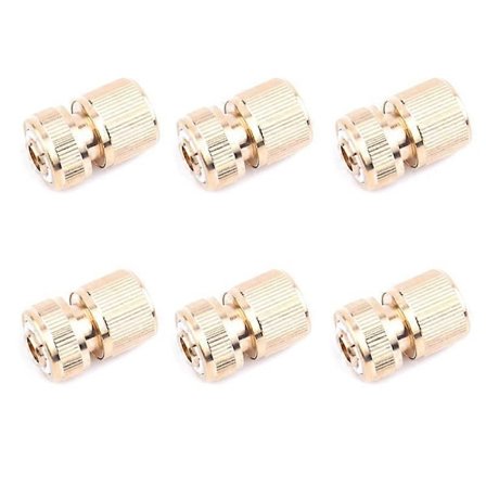 Mässing 1/2 Slang Snabbkoppling Trädgårdskran Trädgårdsbevattningsslang Koppling Ren Koppar Adapter 6st