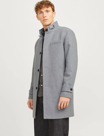 Jack & Jones Jjemelton Wool Blend Coat Sn - Grey - XXL