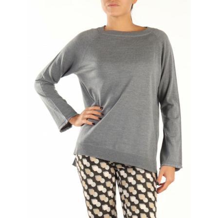 Maliparmi, Round-neck Knitwear Szary, Kobieta, Rozmiar: S