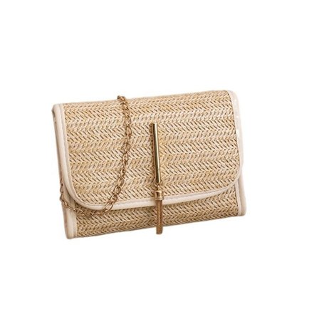 Kvinnors Cross Body Bag Mjukt vävt halm axelväskor Summer Beach Handbag