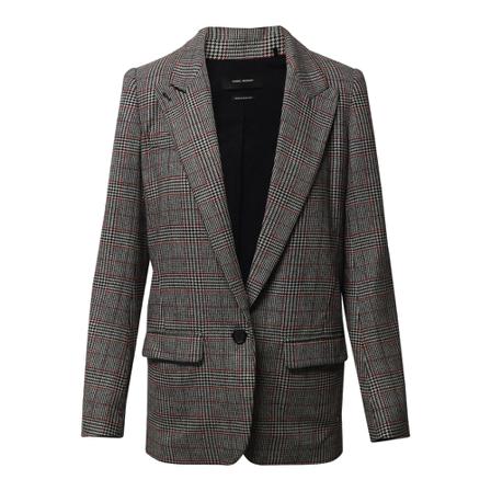 Isabel Marant Pre-owned Plaid Oversized Blazer grå, Dam Vintage Jackor, Dam, Storlek: S