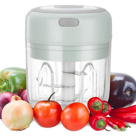 Elektrisk Hakker Hvitløk Løk Cutter Frukt Kjøtt Multi Hakker Med Usb Lading 250ml Grønn