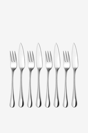 Robert Welch - Fiskebestik Radford Bright 8 dele - Sølvfarvet - Bestik - Fra Homeroom
