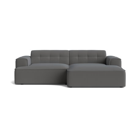 Marbella Chaiselongue-Sofa, rechts in Lisboa Anthrazit, modernes Design mit hochwertiger Polsterung, stabiles Holzgestell, 75cm Höhe, Komfort.