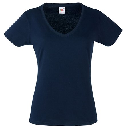 Fruit of the Loom Dam/Damer Valueweight V-halsad Lady Fit T-shirt 2XL Mörk Marinblå