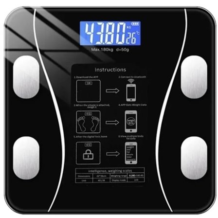 Smart Bathroom Scale with Body Analysis Black