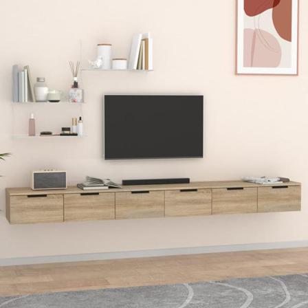 Vidaxl Väggskåp 2 St Sonoma-ek 102x30x20 Cm Konstruerat Trä Brun